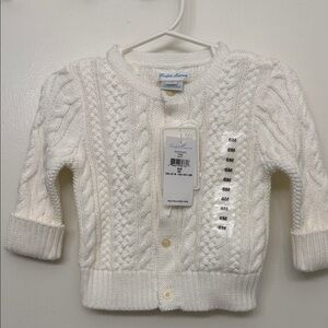 Ralph Lauren Ivory Cable Knit Baby Cardigan